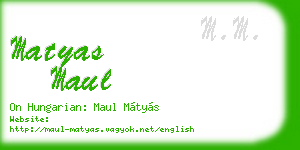 matyas maul business card