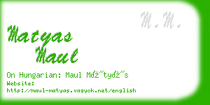 matyas maul business card